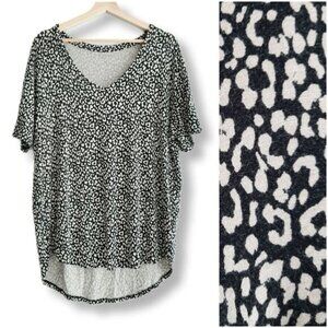 AEO | Soft & Sexy Leopard Print Relaxed Fit Hi-Low Top Sz M Flawed